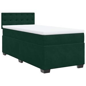vidaXL Sommier &agrave; lattes de lit avec matelas Vert fonc&eacute; 90x200 cm