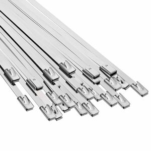 vidaXL Attache de c&acirc;ble 25 pc 4,6 x 150 mm Argent&eacute;