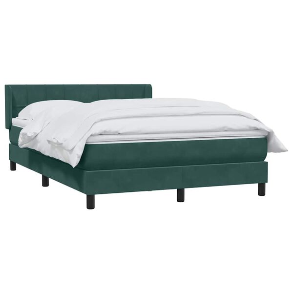 vidaXL Sommier &agrave; lattes de lit et matelas vert fonc&eacute; 160x210cm velours