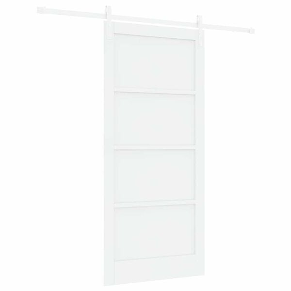vidaXL Porte coulissante Blanc 93 x 202 cm Pin massif