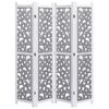 vidaXL Cloison de s&eacute;paration 4 panneaux Gris 140x165 cm Bois solide