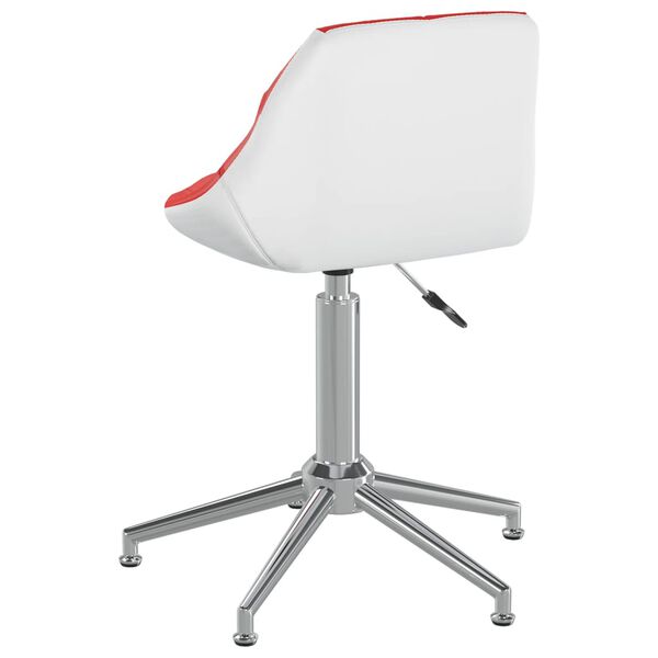 vidaXL Chaise pivotante de salle &agrave; manger Rouge et blanc Similicuir