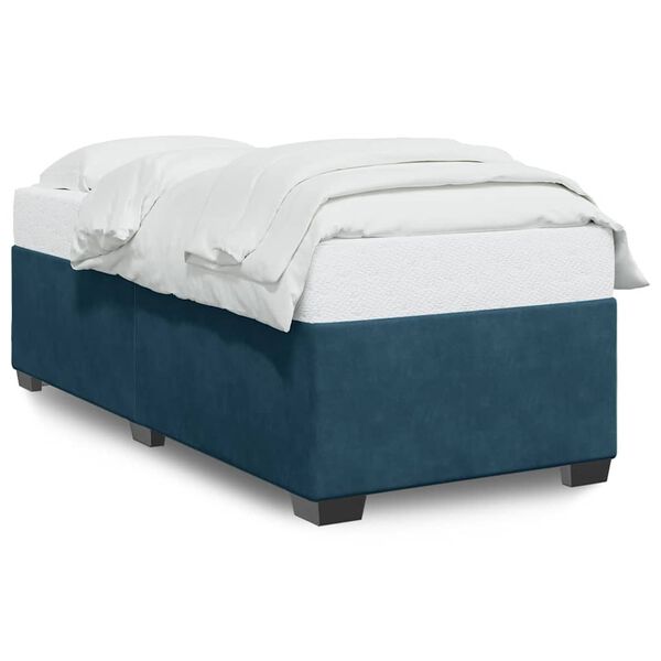 vidaXL Cadre de lit sans matelas bleu 90x200 cm velours