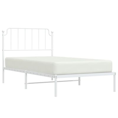 vidaXL Cadre de lit métal sans matelas et tête de lit blanc 100x200 cm