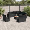 vidaXL Salon de jardin 12 pcs avec coussins noir r&eacute;sine tress&eacute;e