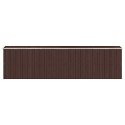 vidaXL Abri de jardin Marron foncé 192x772x223 cm Acier galvanisé