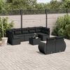 vidaXL Salon de jardin 10 pcs avec coussins noir r&eacute;sine tress&eacute;e