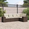 vidaXL Salon de jardin avec coussins 5 pcs marron r&eacute;sine tress&eacute;e