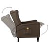 vidaXL Fauteuil de massage inclinable Marron foncé Tissu