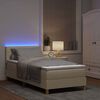 vidaXL Lit &agrave; ressort LED avec matelas Cr&egrave;me 100 x 200 cm tissu