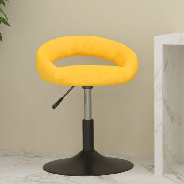 vidaXL Tabouret de bar Jaune moutarde Velours