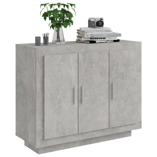 vidaXL Buffet Gris béton 92x35x75 cm Bois d'ingénierie