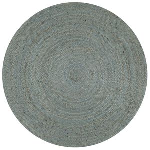 vidaXL Tapis fait &agrave; la main Jute Rond 120 cm Vert olive