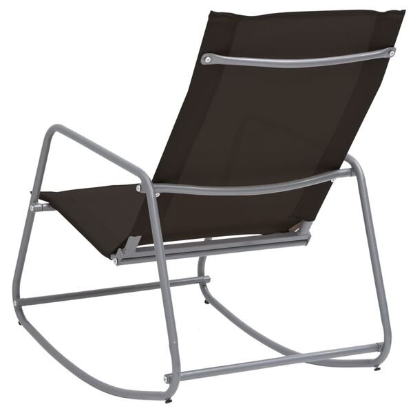 vidaXL Chaise &agrave; bascule de jardin Noir 95x54x85 cm Textil&egrave;ne