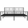 vidaXL Cadre de lit métal sans matelas avec pied de lit noir 193x203cm