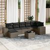 vidaXL Salon de jardin 8 pcs avec coussins gris r&eacute;sine tress&eacute;e
