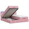 vidaXL Lit coffre avec matelas et LED Rose 180 x 200 cm Velours