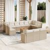 vidaXL Salon de jardin avec coussins 14 pcs beige r&eacute;sine tress&eacute;e