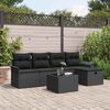 vidaXL Ensemble de canap&eacute; de jardin avec coussin 6 pcs Noir polyrotin