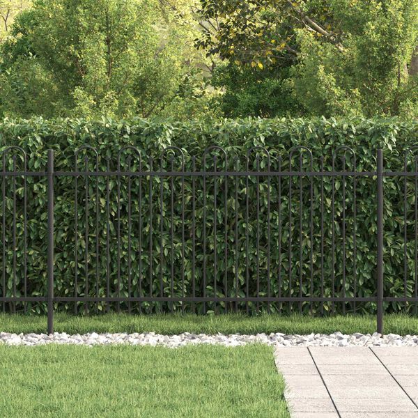 vidaXL Cl&ocirc;ture en arc &agrave; pointe Noir 200 x 150 cm