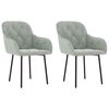 vidaXL Chaises &agrave; manger lot de 2 Gris clair Velours