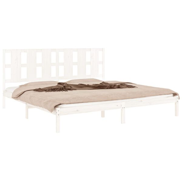 vidaXL Cadre de lit sans matelas blanc 180x200 cm bois massif