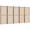 vidaXL Cloison de s&eacute;paration 5 panneaux taupe 350x180 cm