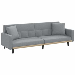 vidaXL Canap&eacute;-lit avec coussins gris clair tissu