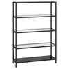 vidaXL &Eacute;tag&egrave;re noir et transparent 100x36x168 cm verre tremp&eacute;