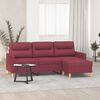 vidaXL Canap&eacute; &agrave; 3 places avec repose-pieds Rouge bordeaux 180 cm Tissu