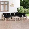 vidaXL Salon de jardin palette 8 pcs avec coussins bois de pin