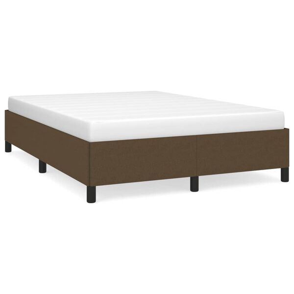 vidaXL Cadre de lit sans matelas marron fonc&eacute; 140x200 cm tissu