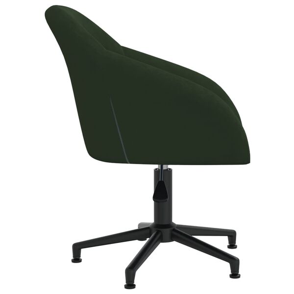 vidaXL Chaises pivotantes &agrave; manger lot de 4 vert fonc&eacute; velours