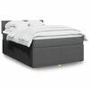 vidaXL Sommier &agrave; lattes de lit avec matelas Gris fonc&eacute; 140x190cm Tissu