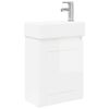 vidaXL Meuble de salle de bain avec robinet Blanc brillant