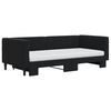 vidaXL Lit de jour avec gigogne et matelas noir 90x190 cm velours