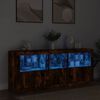 vidaXL Buffet avec lumi&egrave;res LED ch&ecirc;ne fum&eacute; 162x37x67 cm