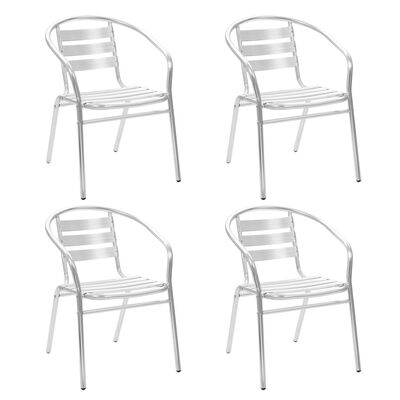 vidaXL Chaises empilables d'extérieur lot de 4 Aluminium