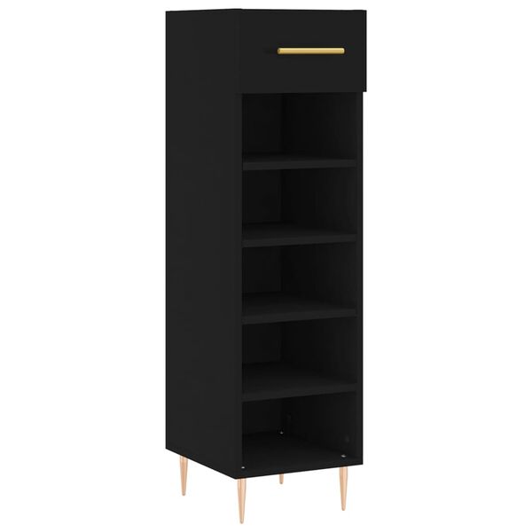 vidaXL Armoire &agrave; chaussures noir 30x35x105 cm bois d'ing&eacute;nierie