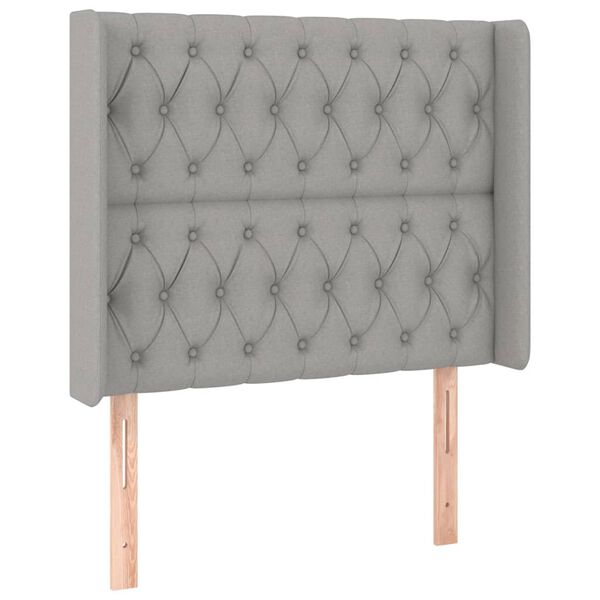 vidaXL T&ecirc;te de lit &agrave; LED Gris clair 103x16x118/128 cm Tissu