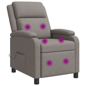 vidaXL Fauteuil de massage inclinable Taupe Tissu