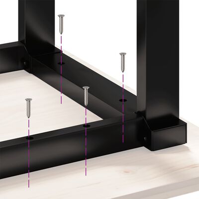 vidaXL Pieds de table basse cadre en O 60x40x38 cm fonte
