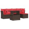 vidaXL Ensemble de canap&eacute; de jardin 6 pcs avec coussins marron