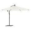 vidaXL Parasol de jardin avec m&acirc;t en acier blanc 290x290x238 cm