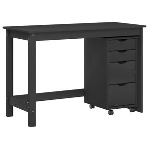 vidaXL Ensemble bureau et cabinet roulant MOSS 2 pc Noir