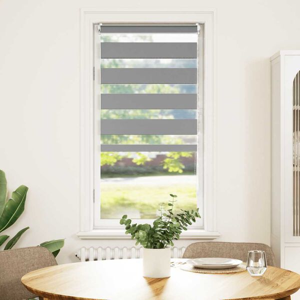 vidaXL Store v&eacute;nitien Zebra 80,9 x 150 cm, largeur du tissu 76,7 cm, gris