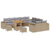 vidaXL Ensemble de canap&eacute; de jardin 13 pc Beige et Gris clair