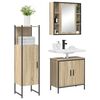 vidaXL Ensemble de mobilier de salle de bain avec étagère 3 pcs Marron