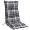 vidaXL Coussins de chaise &agrave; dossier haut lot de 6 motif carreaux gris