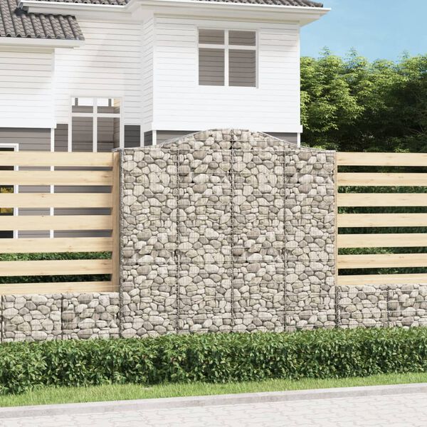 vidaXL Paniers &agrave; gabions arqu&eacute;s 3 pcs 200x50x200/220 cm Fer galvanis&eacute;